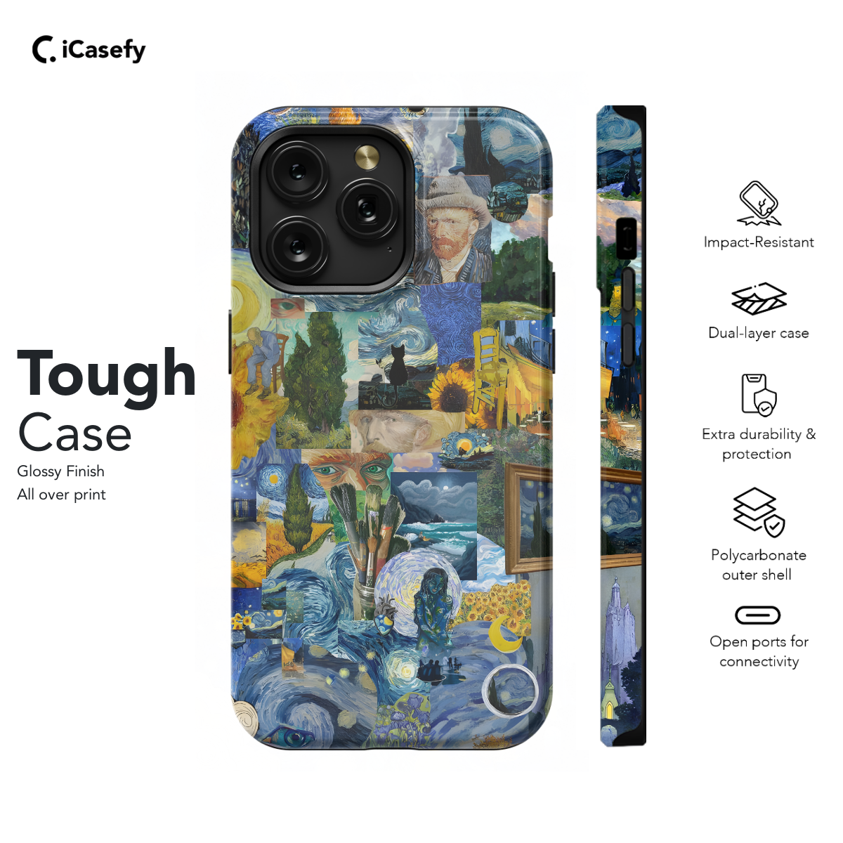 Seamless Aesthetic Collage Vincent Van Gogh Phone Case iPhone Samsung Cover Pixel 1046 - Image 5