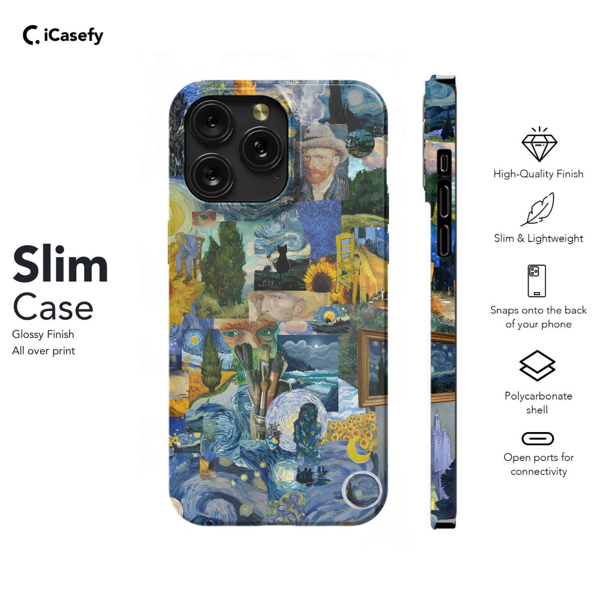 Seamless Aesthetic Collage Vincent Van Gogh Phone Case iPhone Samsung Cover Pixel 1046 - Image 6