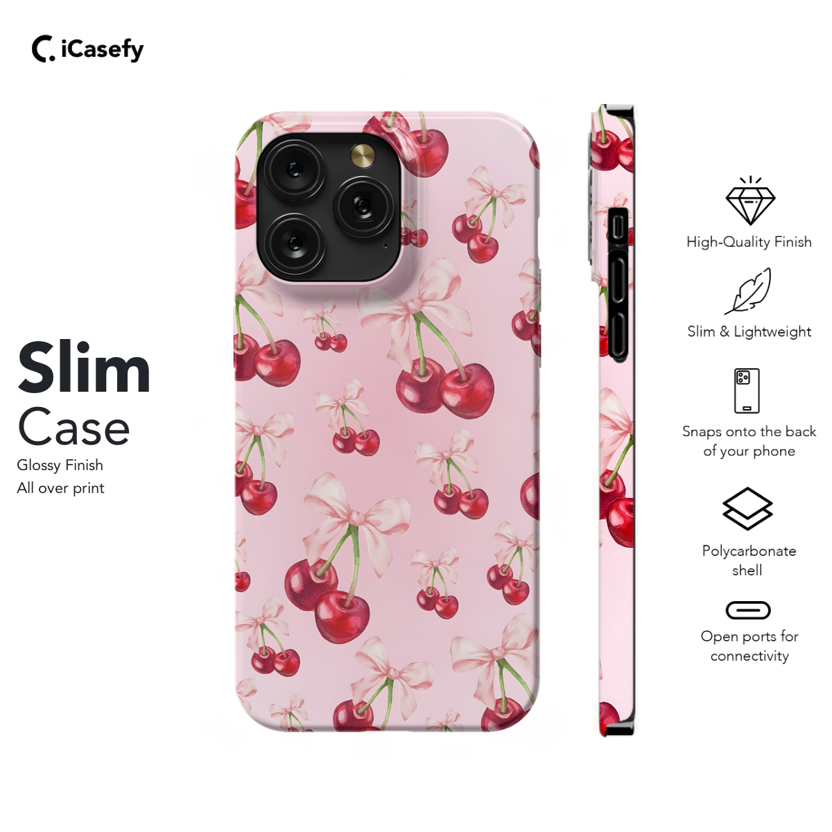 Seamless Aesthetic Pink Cherry Coquette Phone Case iPhone Samsung Cover Pixel 1011 - Image 6