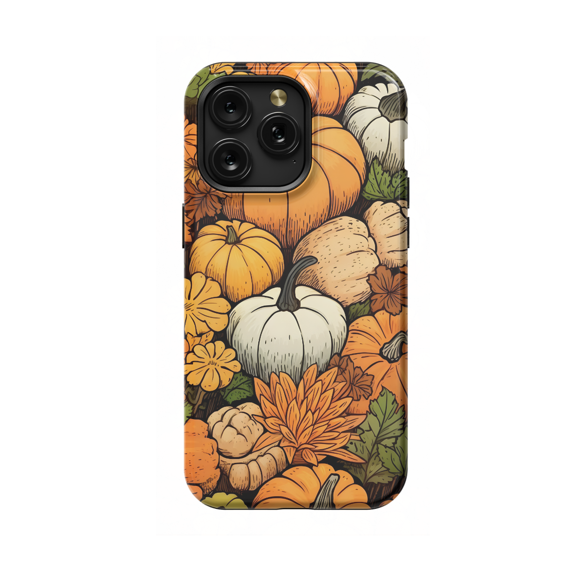 Seamless Autumn Aesthetic Pumpkin Phone Case iPhone Samsung Cover Pixel 1021 - Image 1