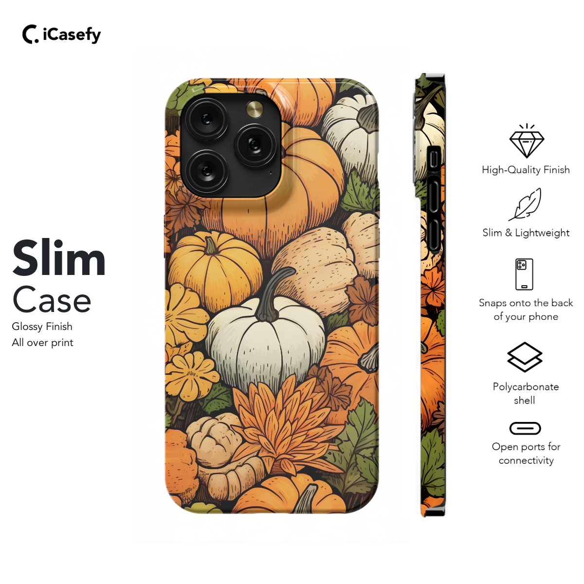 Seamless Autumn Aesthetic Pumpkin Phone Case iPhone Samsung Cover Pixel 1021 - Image 6