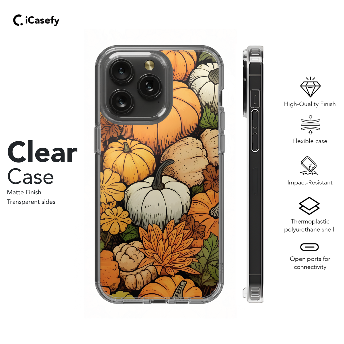 Seamless Autumn Aesthetic Pumpkin Phone Case iPhone Samsung Cover Pixel 1021 - Image 7