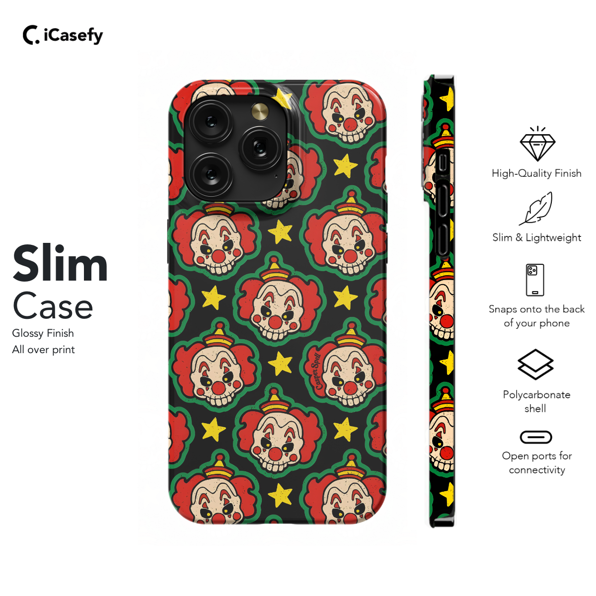 Seamless Clown Skull Evil Phone Case iPhone Samsung Pixel & More 340 - Image 6