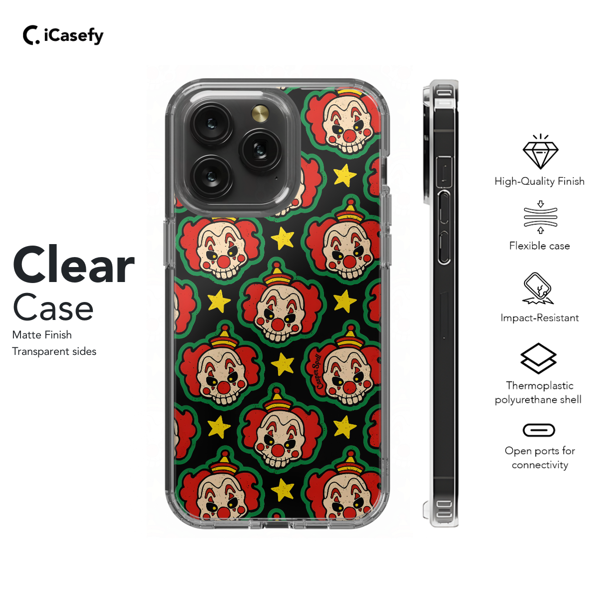 Seamless Clown Skull Evil Phone Case iPhone Samsung Pixel & More 340 - Image 7