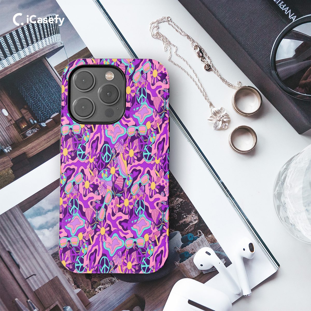 Seamless Colorful Peace Psychedelic Phone Case iPhone Samsung Cover Pixel 1104 - Image 3