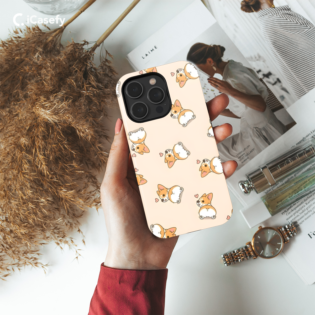 Seamless Corgi Dog Phone Case iPhone Samsung Pixel & More 213 - Image 2