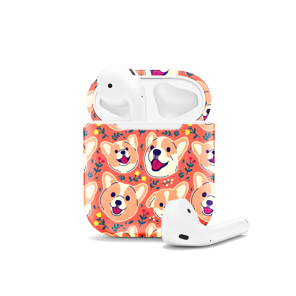 Seamless Cute Dog Corgi AirPods Case AirPods Pro AirPods Pro 2 AirPods 3 AirPods 2 Glossy 1063 - Image 1