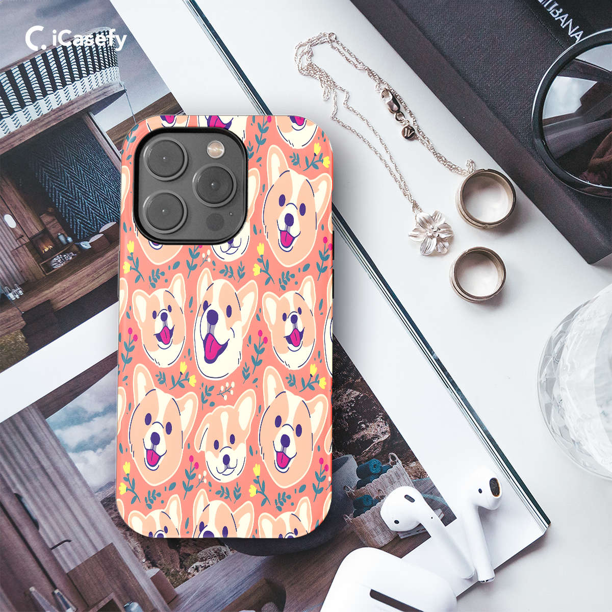 Seamless Cute Dog Corgi Phone Case iPhone Samsung Cover Pixel 1063 - Image 3