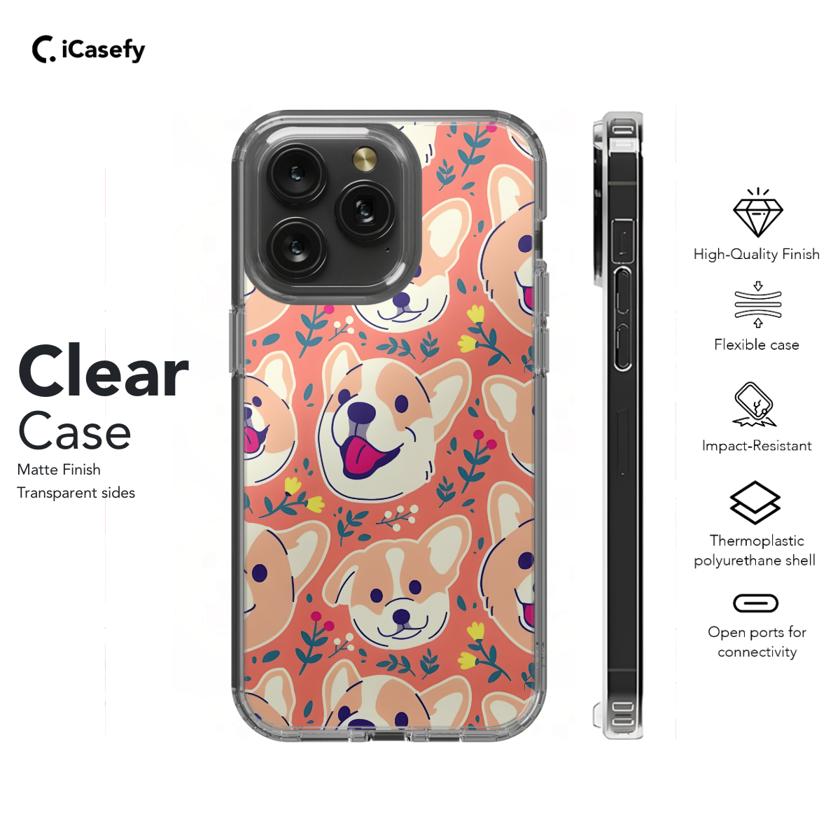 Seamless Cute Dog Corgi Phone Case iPhone Samsung Cover Pixel 1063 - Image 7