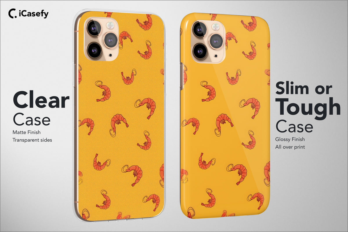 Seamless Pattern Shrimp Phone Case Sea Fish Cover - Image 4