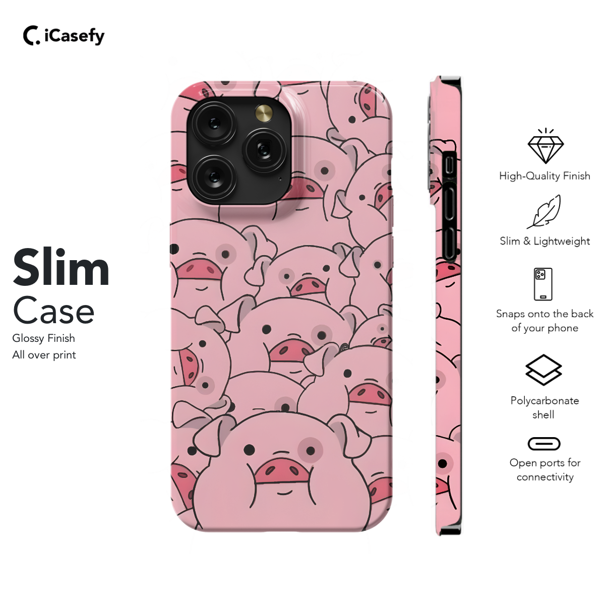 Seamless Pink Pigs Phone Case iPhone Samsung Pixel & More 337 - Image 6