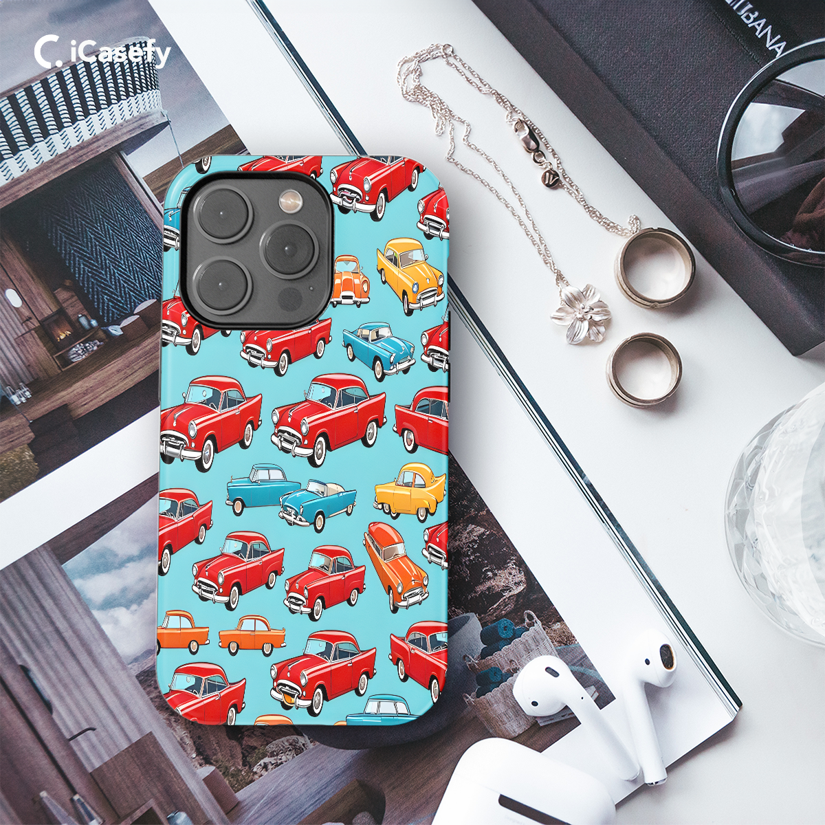 Seamless Retro Cars Phone Case iPhone Samsung Cover Pixel 1123 - Image 3