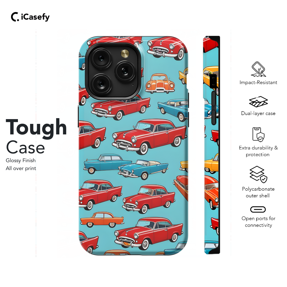 Seamless Retro Cars Phone Case iPhone Samsung Cover Pixel 1123 - Image 5