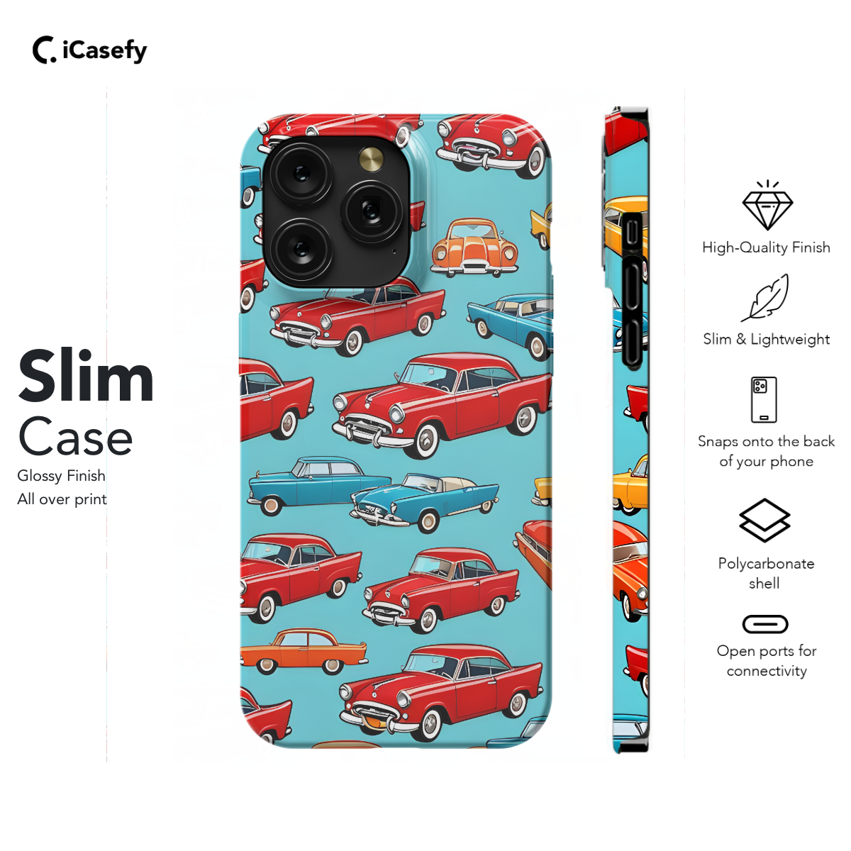 Seamless Retro Cars Phone Case iPhone Samsung Cover Pixel 1123 - Image 6