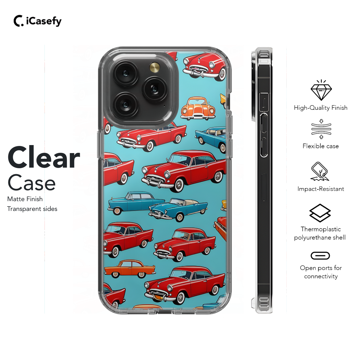 Seamless Retro Cars Phone Case iPhone Samsung Cover Pixel 1123 - Image 7