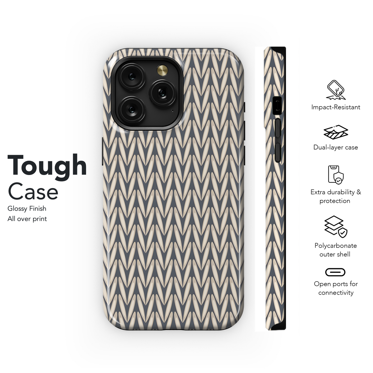 Seamless Retro Knitted Pattern Phone Case iPhone Samsung Cover Pixel 2447 - Image 6