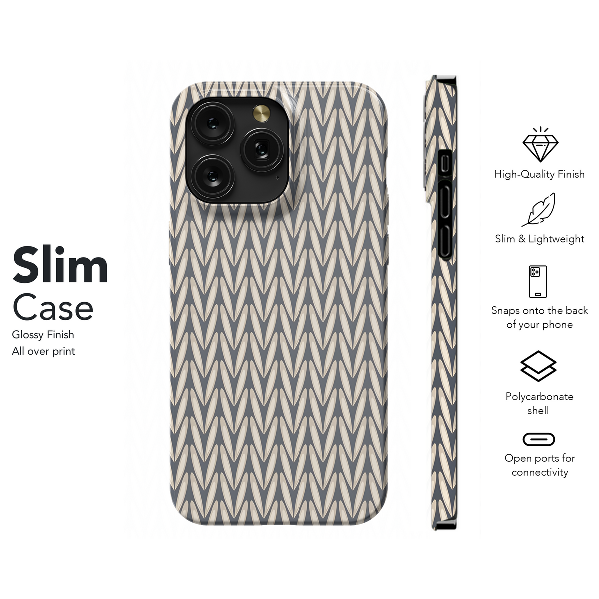 Seamless Retro Knitted Pattern Phone Case iPhone Samsung Cover Pixel 2447 - Image 7