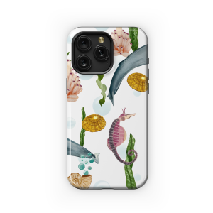 Seashell Reef Coral Whale Ocean Pattern Phone Case iPhone Samsung Cover Pixel 2327 - Image 1