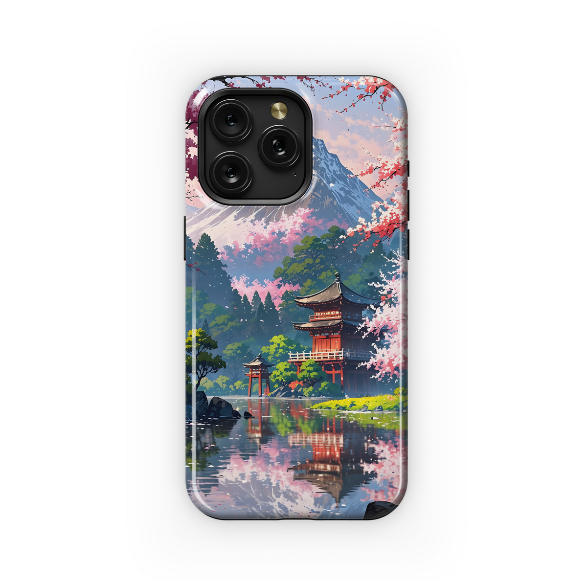 Serene Sakura Temple
 Phone Case iPhone Samsung Cover Pixel 4068 - Image 1