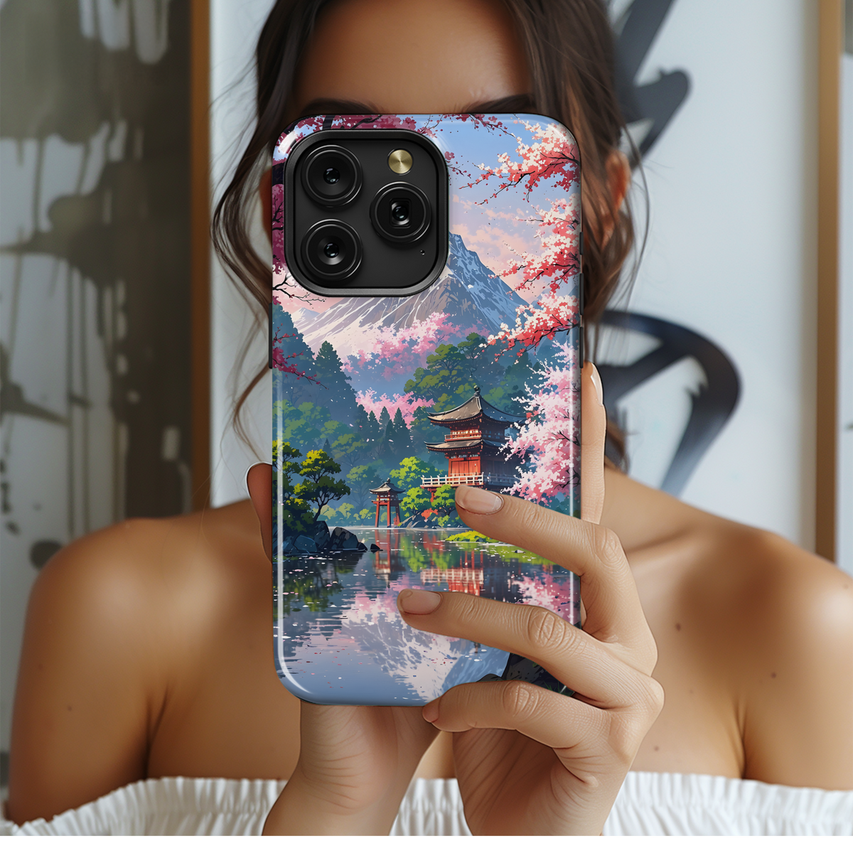 Serene Sakura Temple
 Phone Case iPhone Samsung Cover Pixel 4068 - Image 2