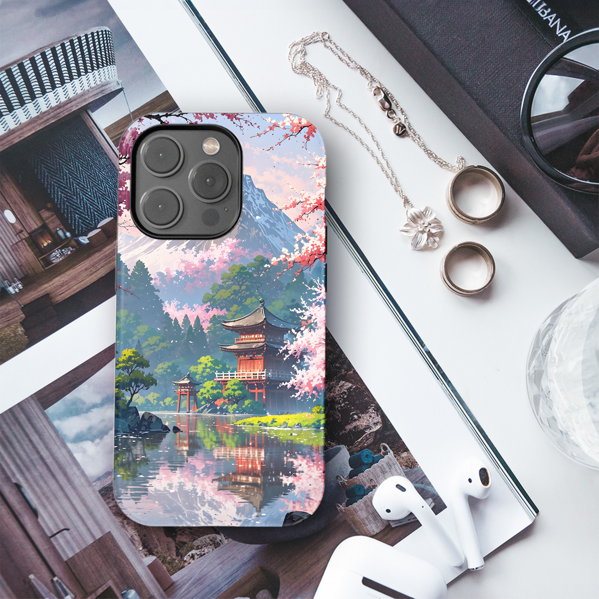 Serene Sakura Temple
 Phone Case iPhone Samsung Cover Pixel 4068 - Image 3