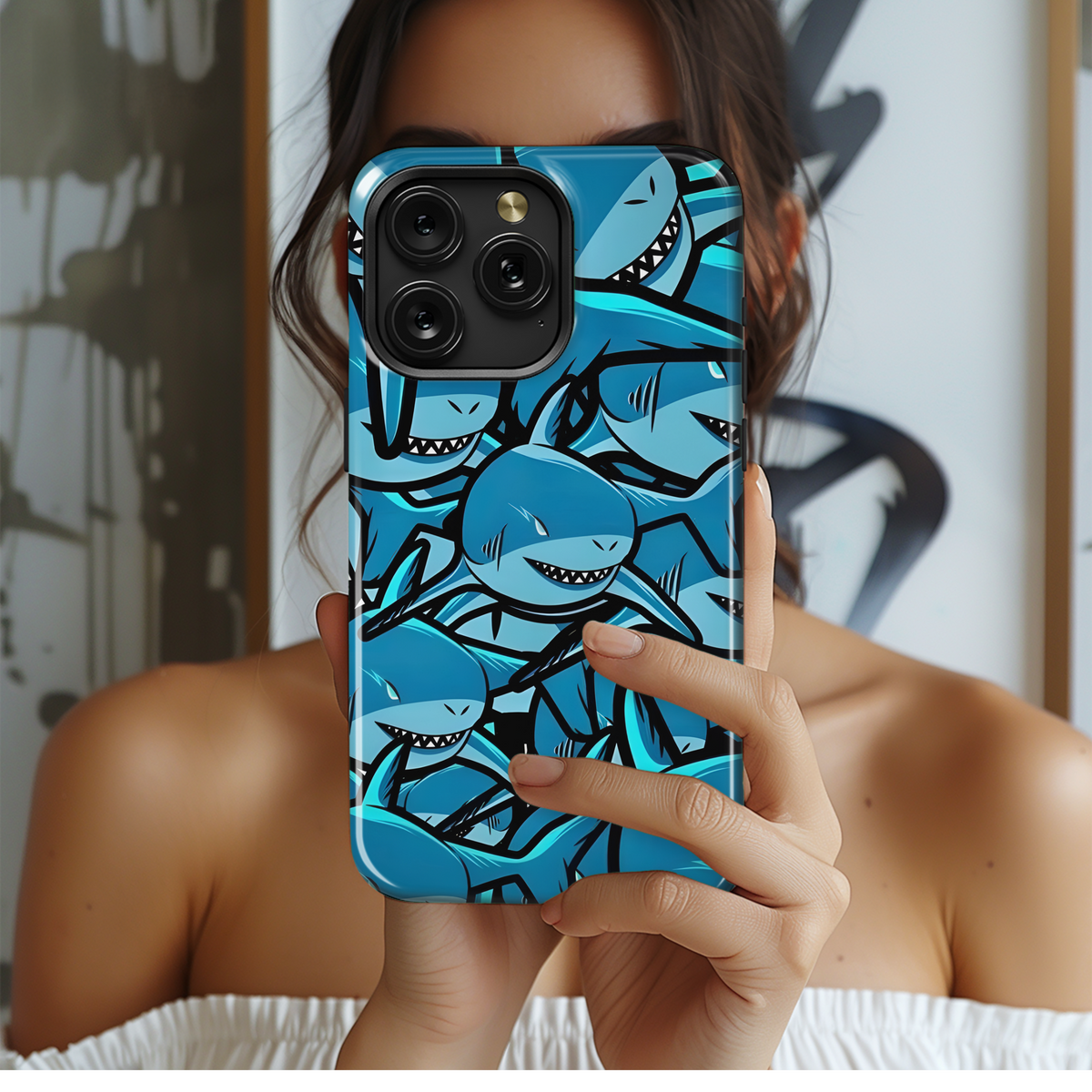 Shark Attack Frenzy
 Phone Case iPhone Samsung Cover Pixel 4278 - Image 2