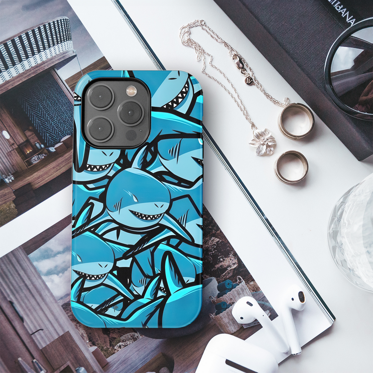 Shark Attack Frenzy
 Phone Case iPhone Samsung Cover Pixel 4278 - Image 3