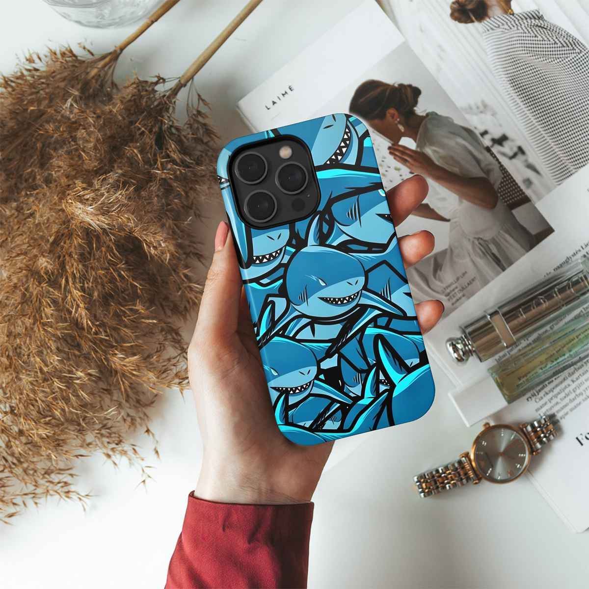 Shark Attack Frenzy
 Phone Case iPhone Samsung Cover Pixel 4278 - Image 4