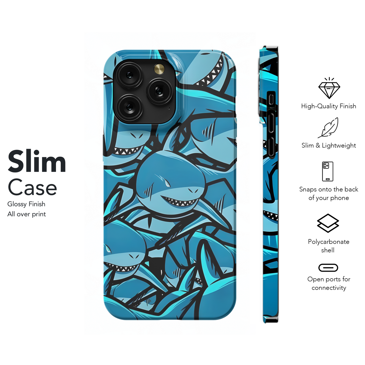 Shark Attack Frenzy
 Phone Case iPhone Samsung Cover Pixel 4278 - Image 7