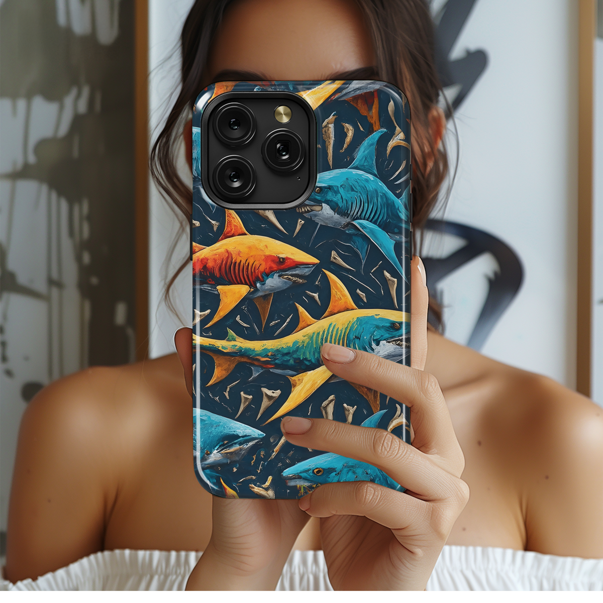 Shark Phone Case iPhone Samsung Cover Pixel 3318 - Image 2