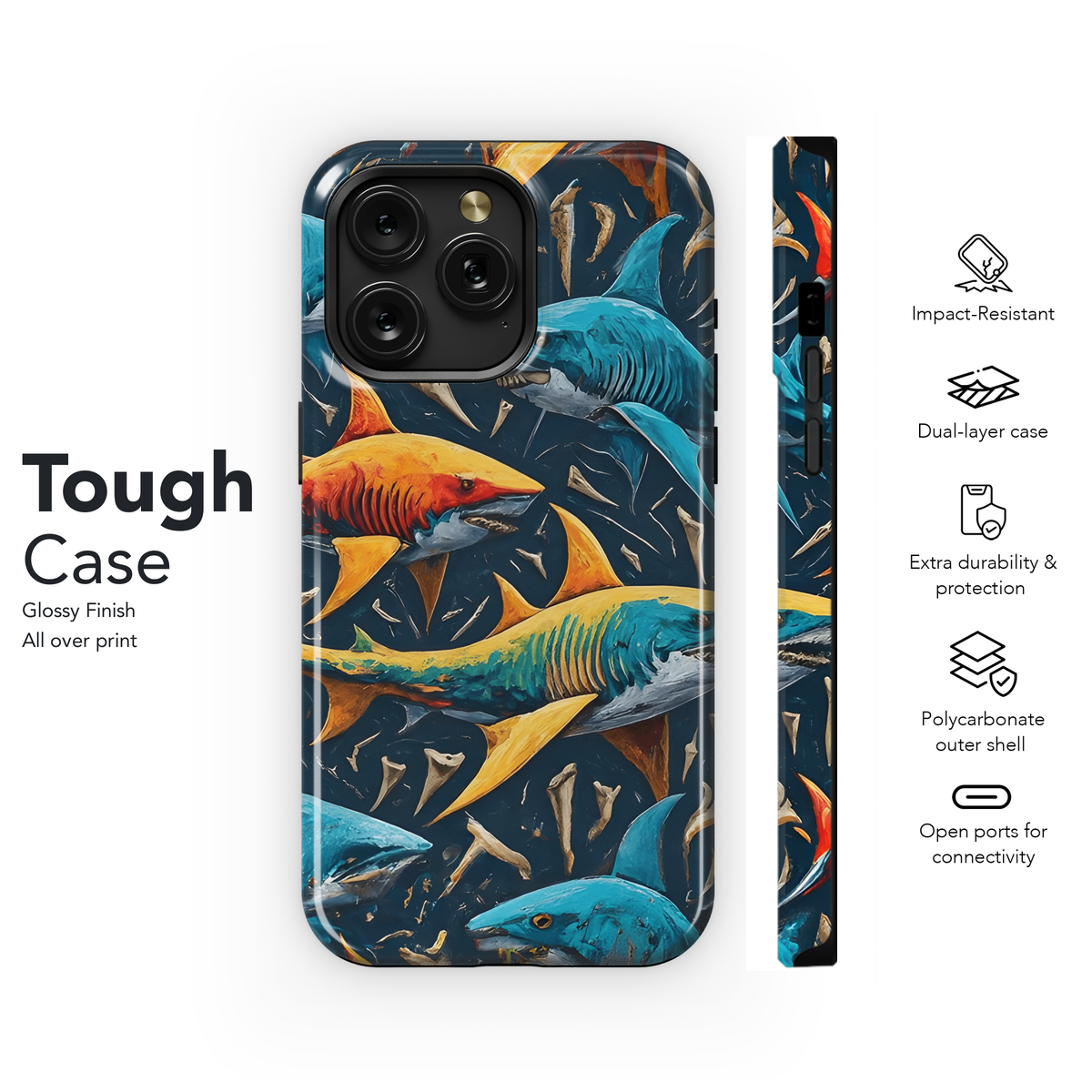 Shark Phone Case iPhone Samsung Cover Pixel 3318 - Image 6