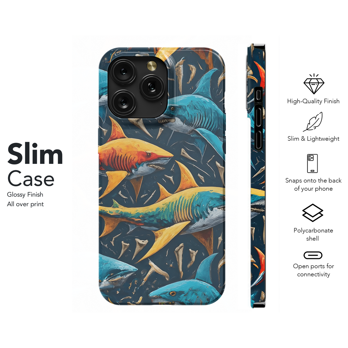 Shark Phone Case iPhone Samsung Cover Pixel 3318 - Image 7