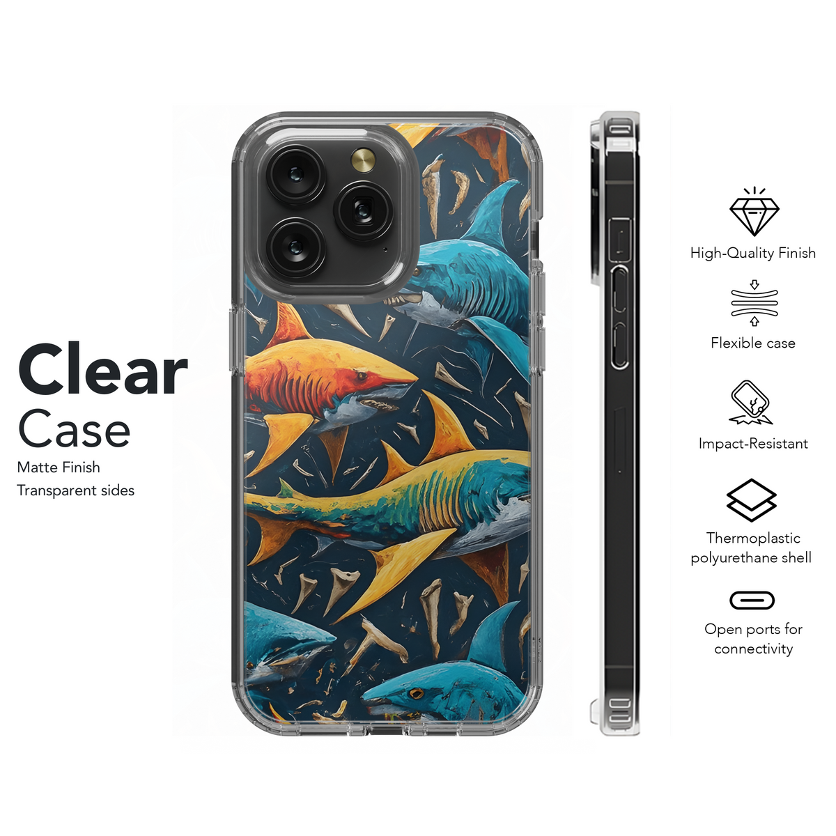 Shark Phone Case iPhone Samsung Cover Pixel 3318 - Image 8