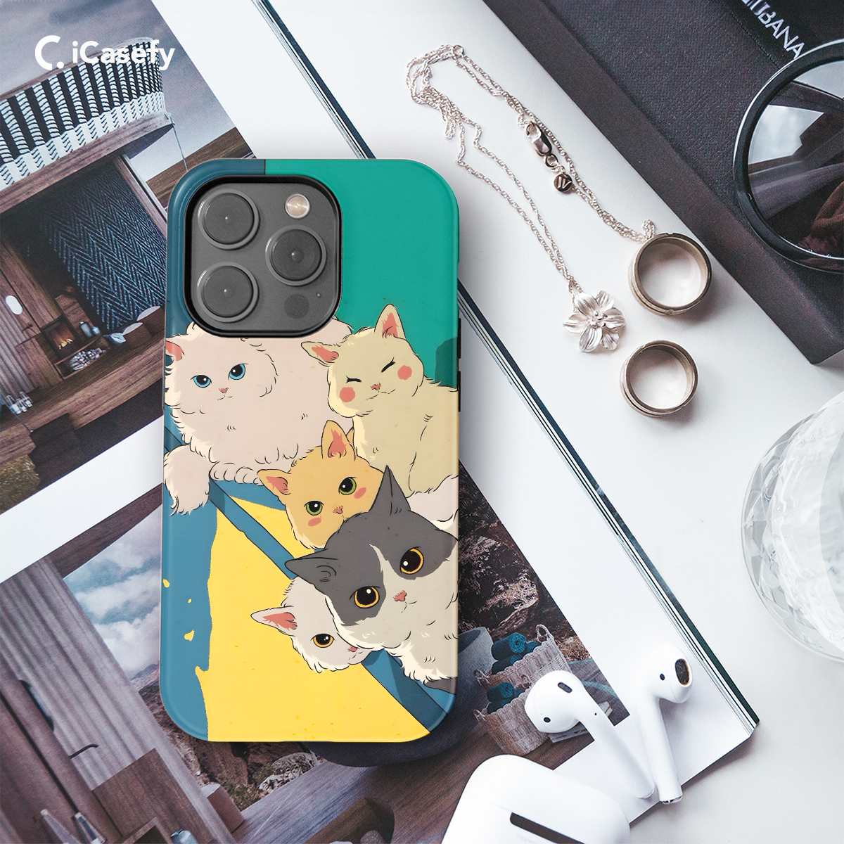 Silly Cat Drawing Phone Case iPhone Samsung Cover Pixel 1622 - Image 3