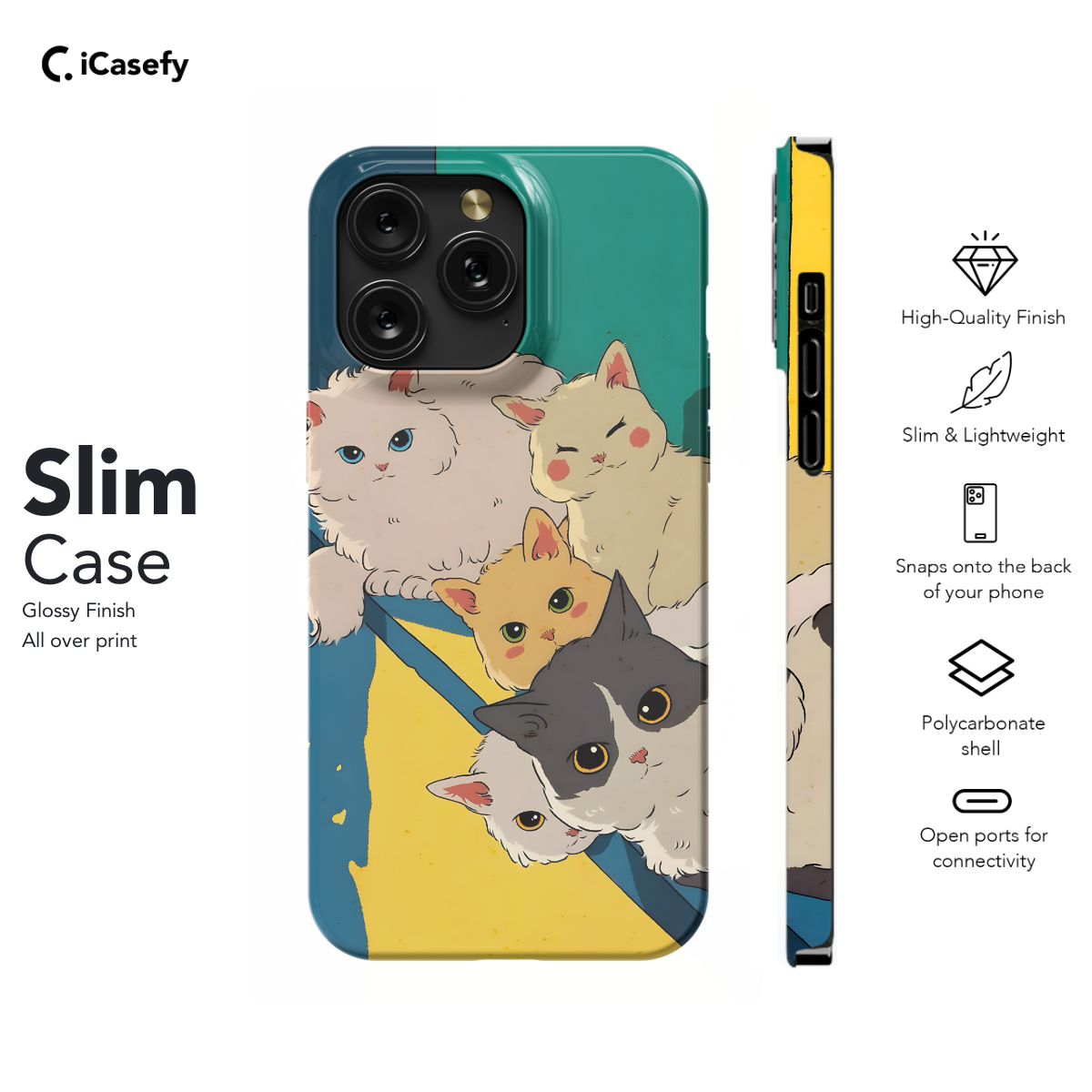 Silly Cat Drawing Phone Case iPhone Samsung Cover Pixel 1622 - Image 6