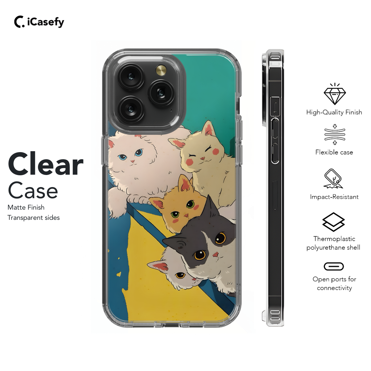 Silly Cat Drawing Phone Case iPhone Samsung Cover Pixel 1622 - Image 7