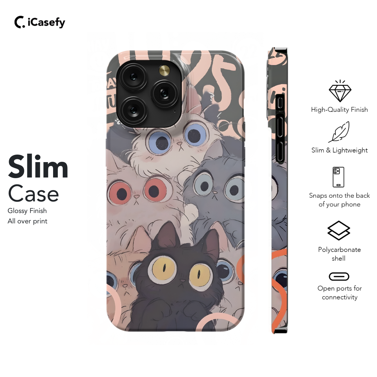 Silly Cat Drawing Phone Case iPhone Samsung Cover Pixel 1623 - Image 6