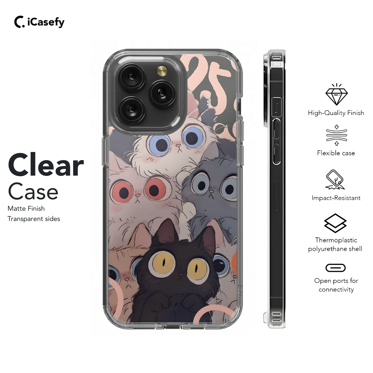 Silly Cat Drawing Phone Case iPhone Samsung Cover Pixel 1623 - Image 7