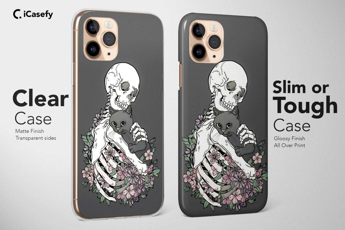 Skeleton Cat Halloween Phone Case Art Cover - Image 4