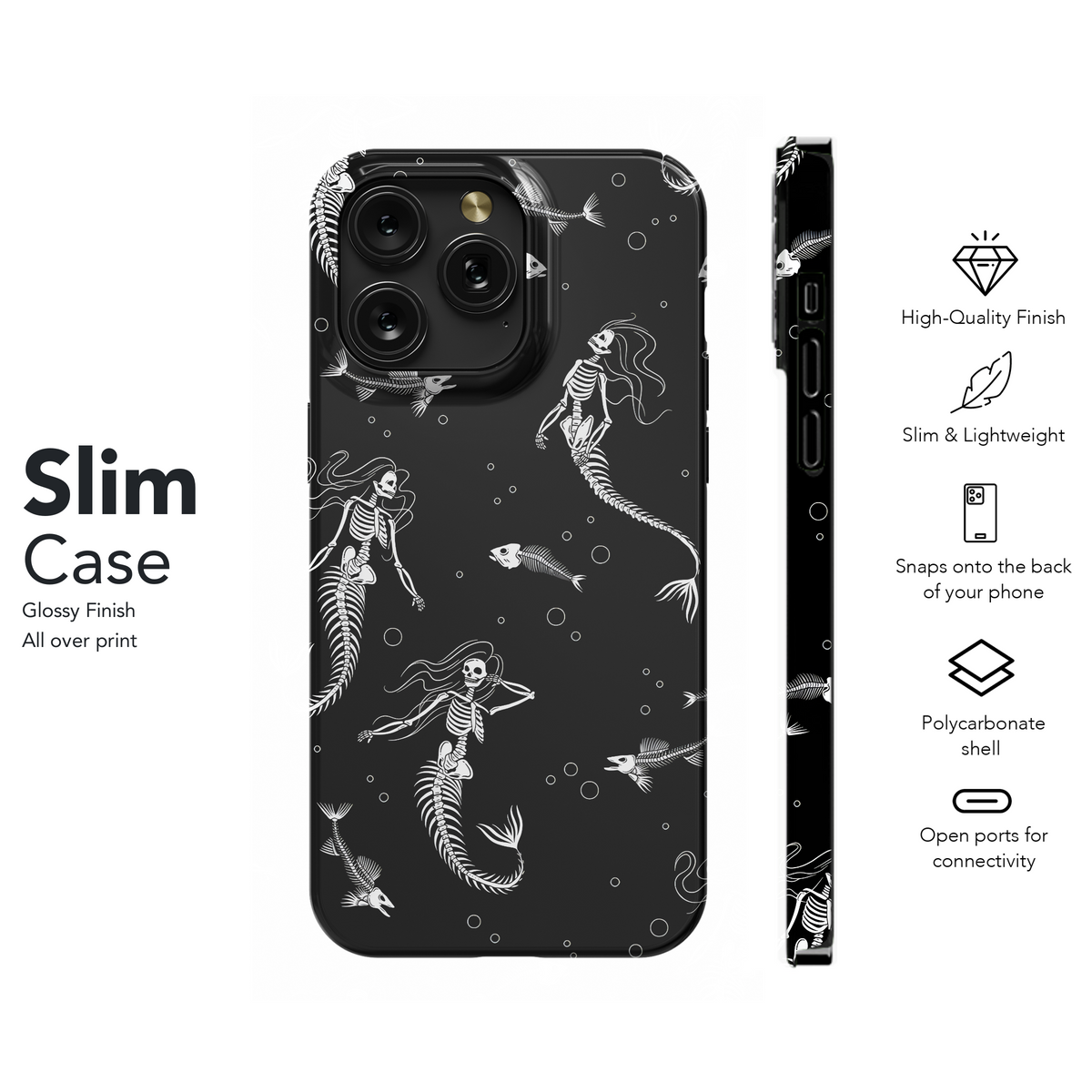 Skeleton Mermaid Sea Life
 Phone Case iPhone Samsung Cover Pixel 4170 - Image 7