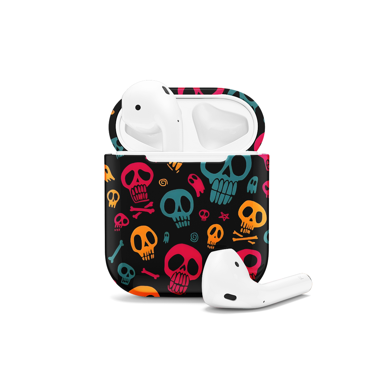 Skull Colorful Heads AirPods Case AirPods Pro AirPods Pro 2 AirPods 3 AirPods 2 Glossy 1491 - Image 1