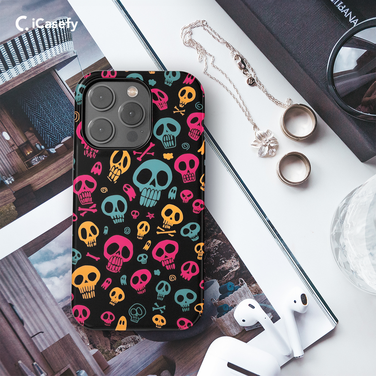 Skull Colorful Heads Phone Case iPhone Samsung Pixel & More 145 - Image 3