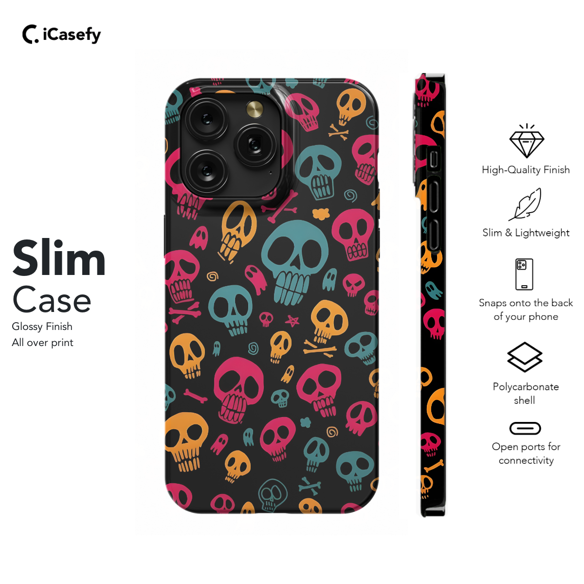 Skull Colorful Heads Phone Case iPhone Samsung Pixel & More 145 - Image 6