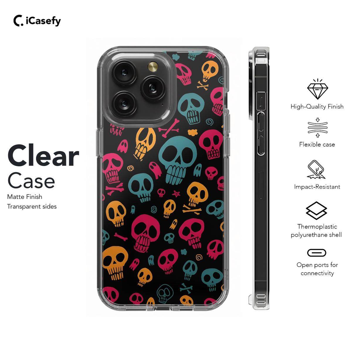 Skull Colorful Heads Phone Case iPhone Samsung Pixel & More 145 - Image 7