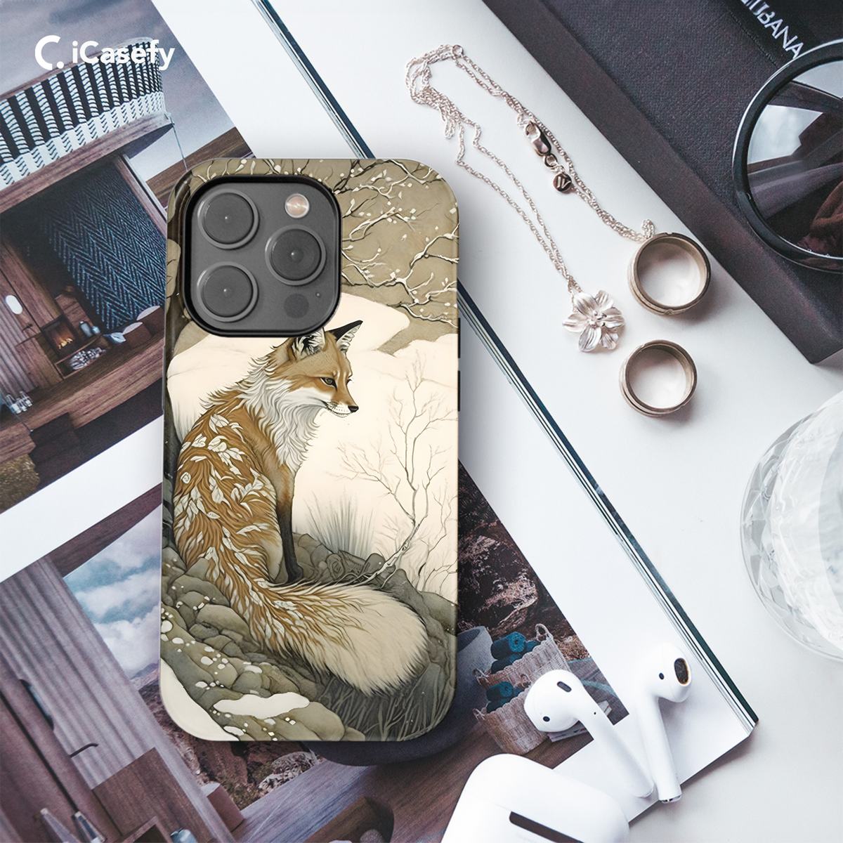 Snow Texture Fox Winter Phone Case iPhone Samsung Cover Pixel 1921 - Image 3