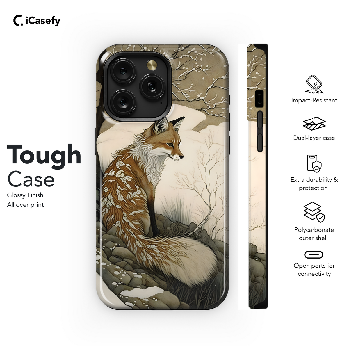 Snow Texture Fox Winter Phone Case iPhone Samsung Cover Pixel 1921 - Image 6