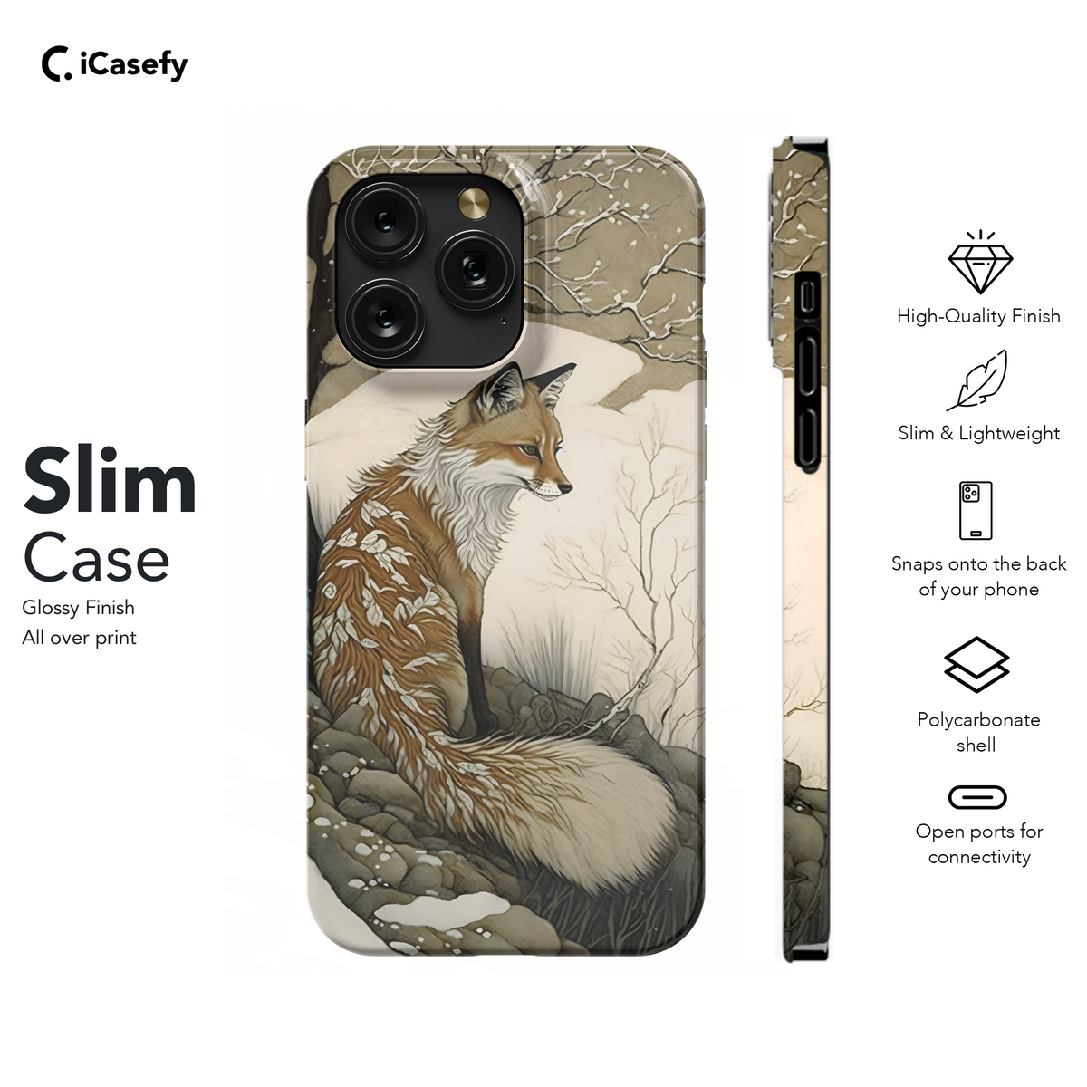 Snow Texture Fox Winter Phone Case iPhone Samsung Cover Pixel 1921 - Image 7