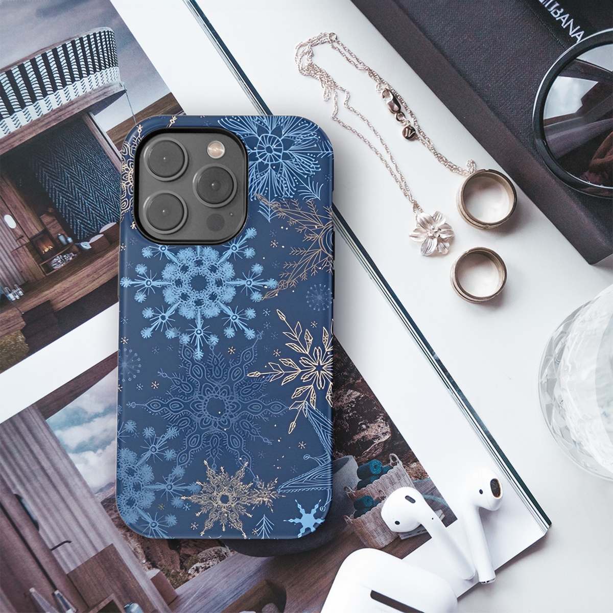 Snowflake Christmas New Year Pattern Phone Case iPhone Samsung Cover Pixel 2316 - Image 3