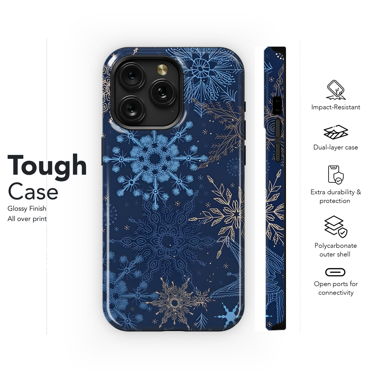 Snowflake Christmas New Year Pattern Phone Case iPhone Samsung Cover Pixel 2316 - Image 6