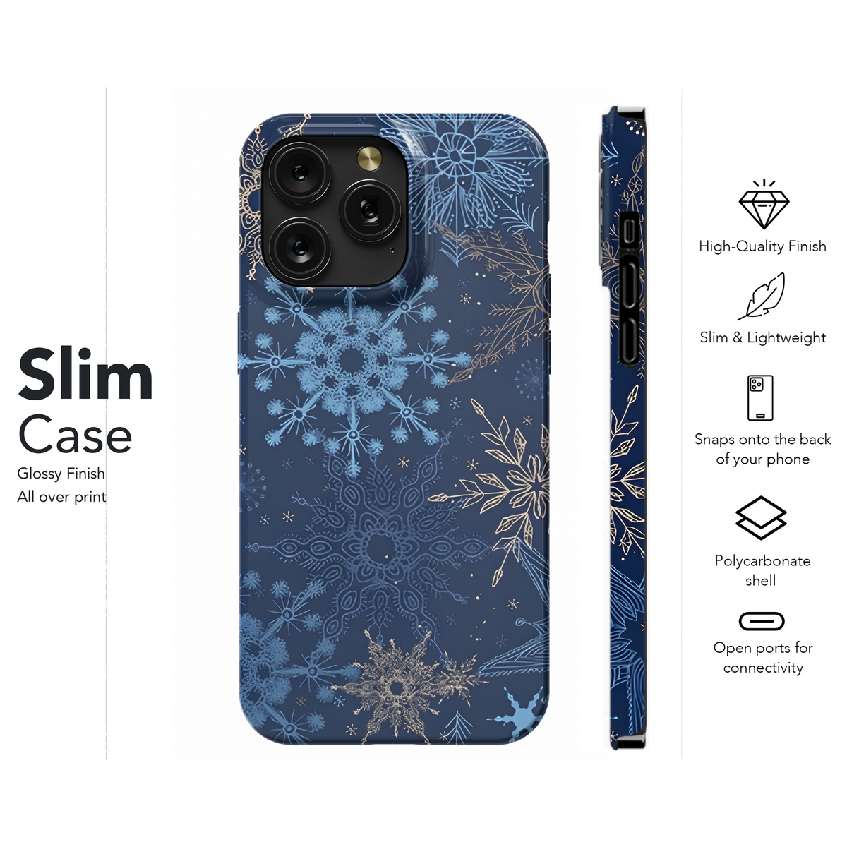 Snowflake Christmas New Year Pattern Phone Case iPhone Samsung Cover Pixel 2316 - Image 7